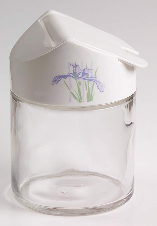 Shadow Iris (Corelle) Glass Sugar Bowl & Plastic Lid by Corning Corelle-1
