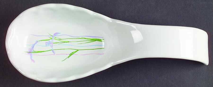 Shadow Iris (Corelle) Spoon Rest/Holder (Holds 1 Spoon) by Corning Corelle-1