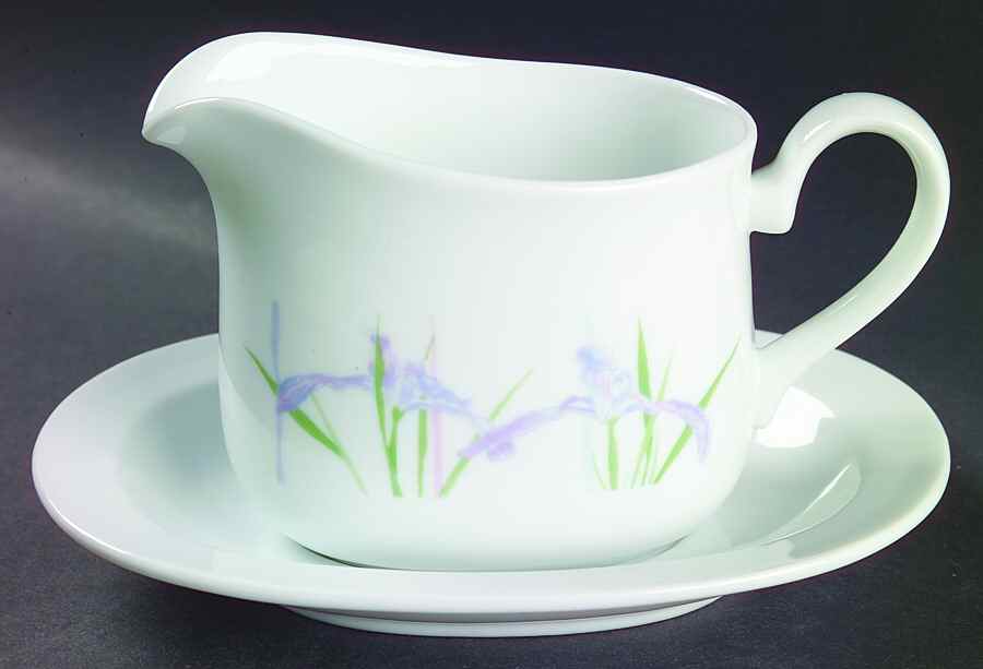 Shadow Iris (Corelle) Gravy Boat & Underplate by Corning Corelle-1