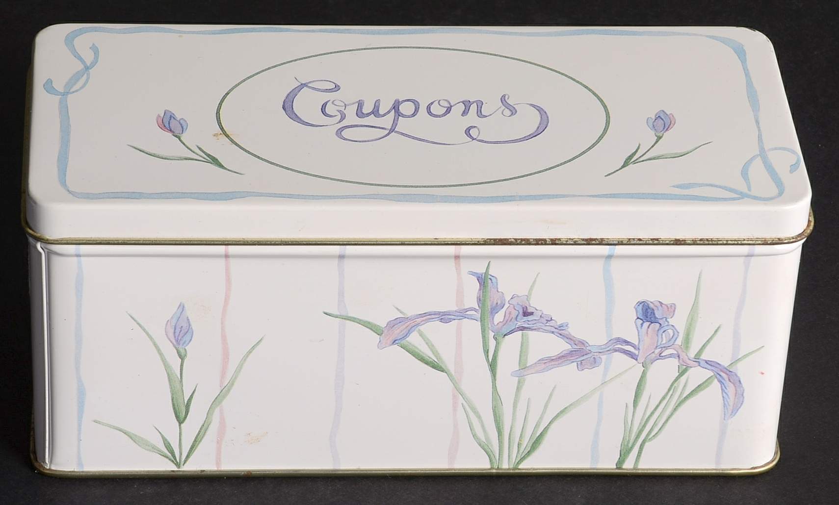 Shadow Iris (Corelle) Coupon Tin & Lid by Corning Corelle-1