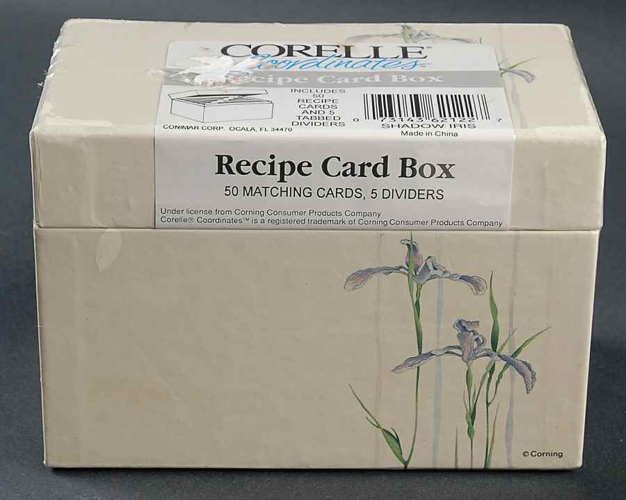 Shadow Iris (Corelle) Recipe Box & Lid by Corning Corelle-1