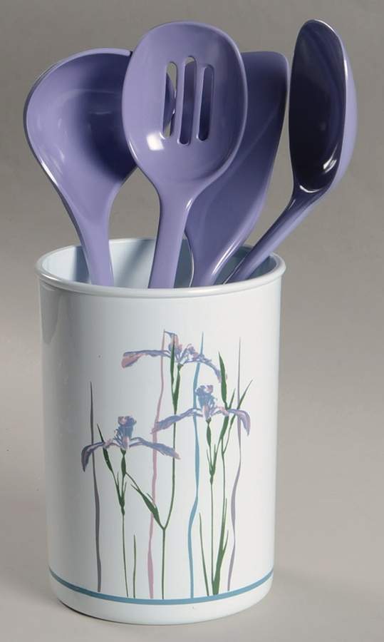 Shadow Iris (Corelle) Utensil Set (Holder & Utensils) by Corning Corelle-1