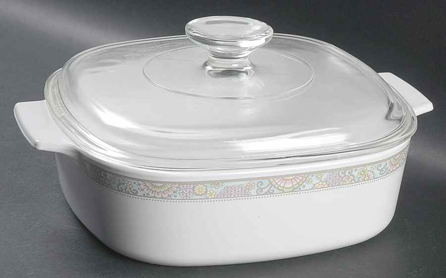 Shangri La 2 Quart Square Casserole with Lid by Corning Corelle-1