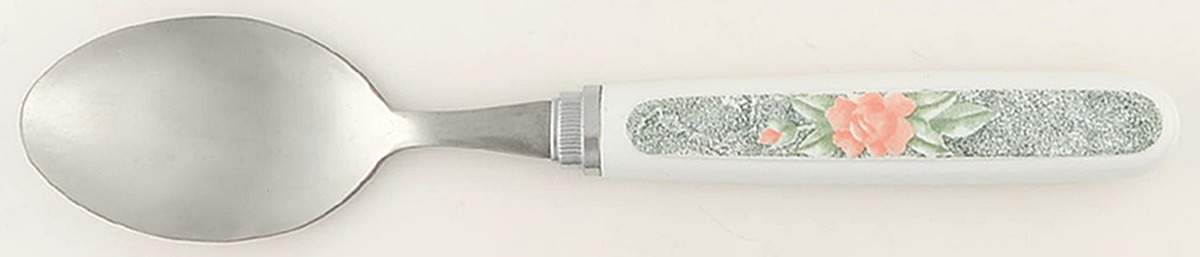 Silk and Roses (Corelle) Place/Oval Soup Spoon by Corning Corelle-1