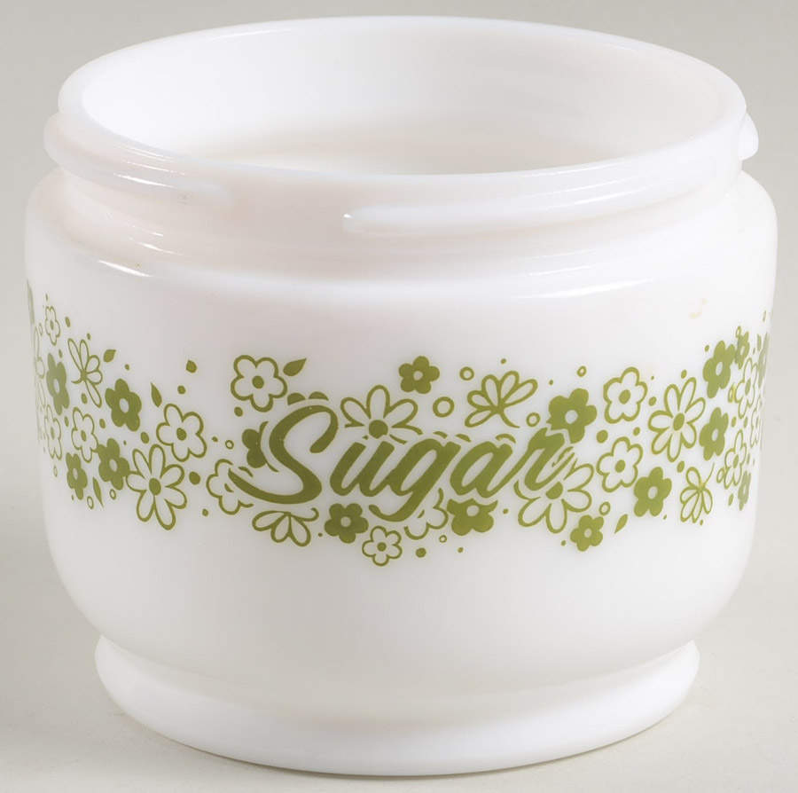 Spring Blossom (Large Flowers) Glass Sugar Bowl No Plastic Lid by Corning Corelle-1