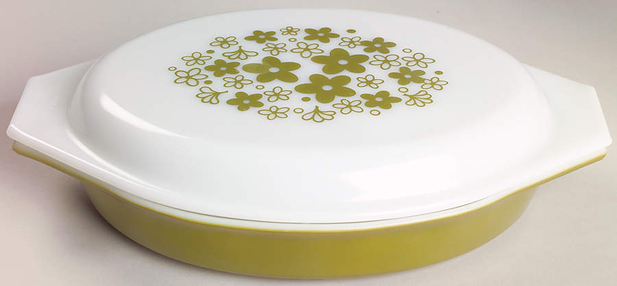 Spring Blossom (Large Flowers) 1 Qt Oval Divided Covered Casserole by Corning Corelle-1