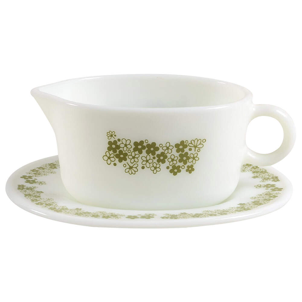 Spring Blossom (Large Flowers) Gravy Boat & Underplate by Corning Corelle-1
