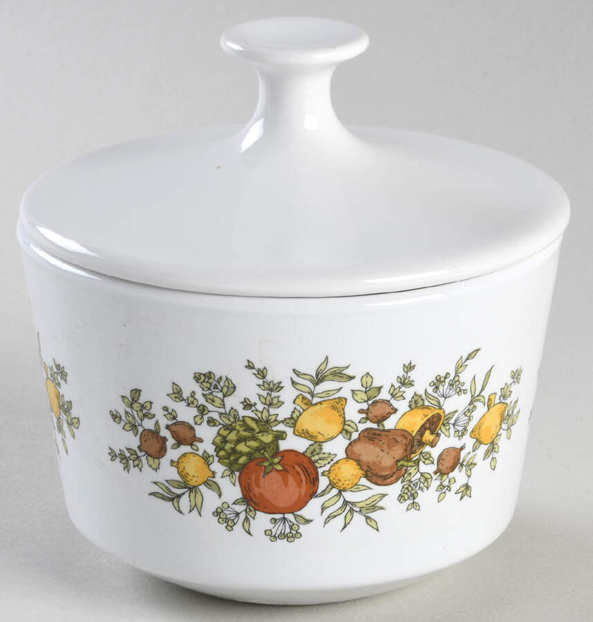 Spice of Life (Centura) Sugar Bowl & Lid by Corning Corelle-1