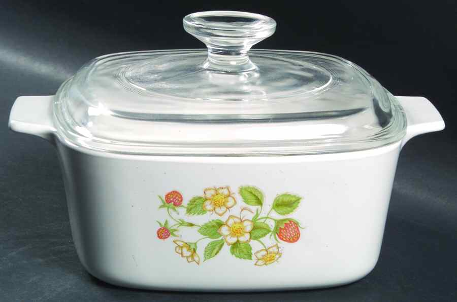 Strawberry Sundae (Corelle) 1.5 Quart Square Casserole No Lid by Corning Corelle-1