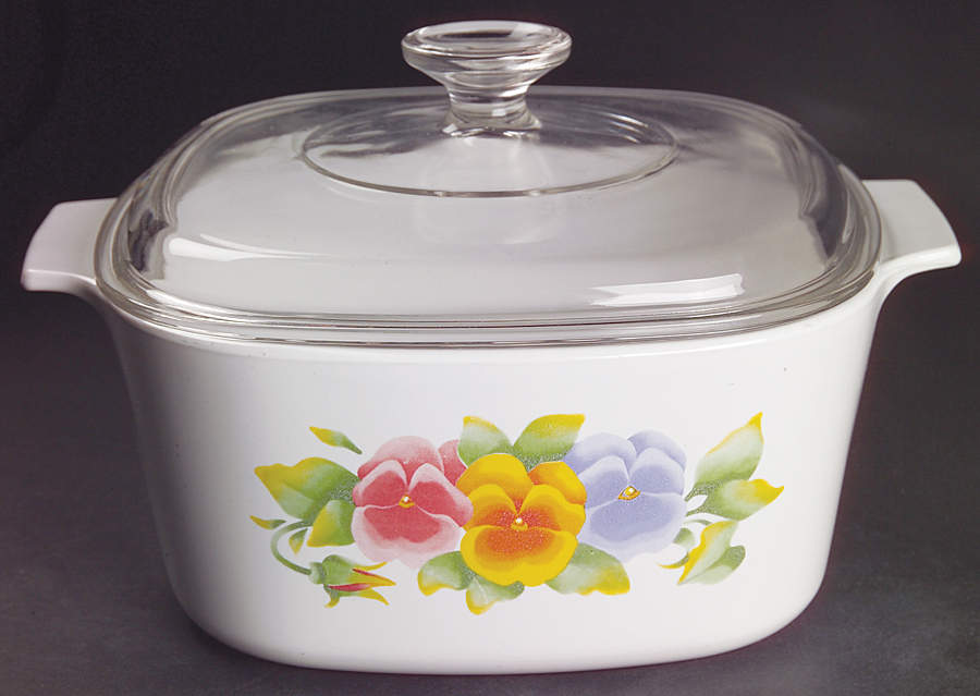 Summer Blush (Corelle) 3 Quart Square Casserole with Lid by Corning Corelle-1