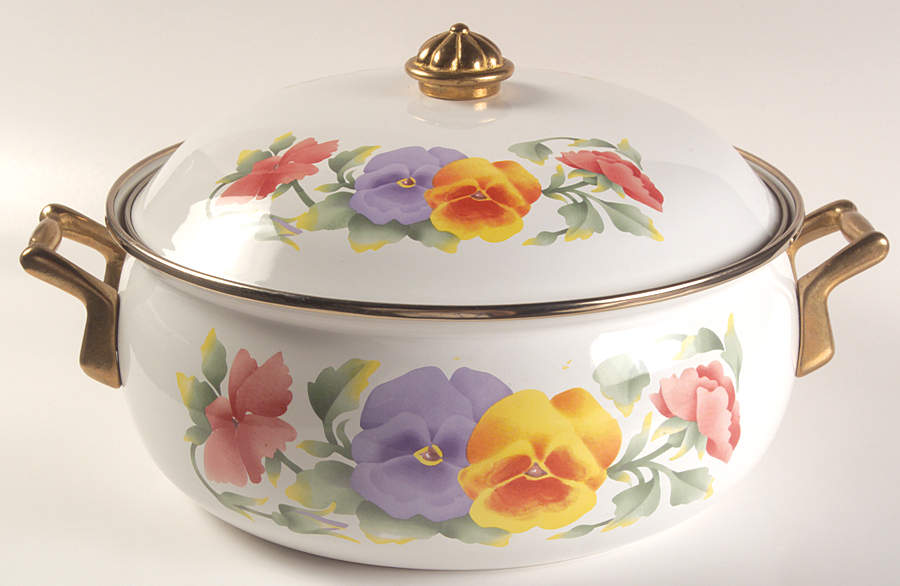 Summer Blush (Corelle) 4 Quart Metal Covered Casserole by Corning Corelle-1