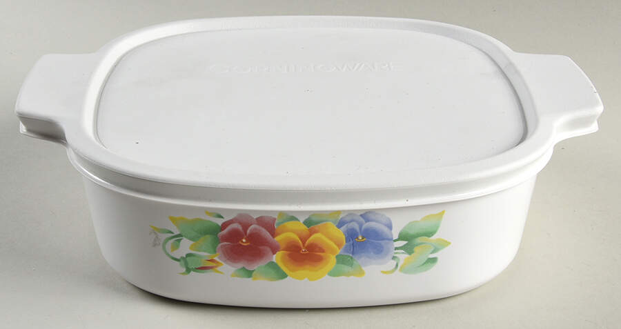 Summer Blush (Corelle) 1.5 Quart Square Casserole with Lid by Corning Corelle-1