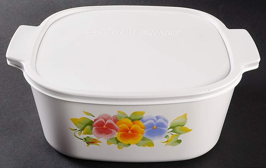 Summer Blush (Corelle) 5 Quart Square Casserole with Lid by Corning Corelle-1
