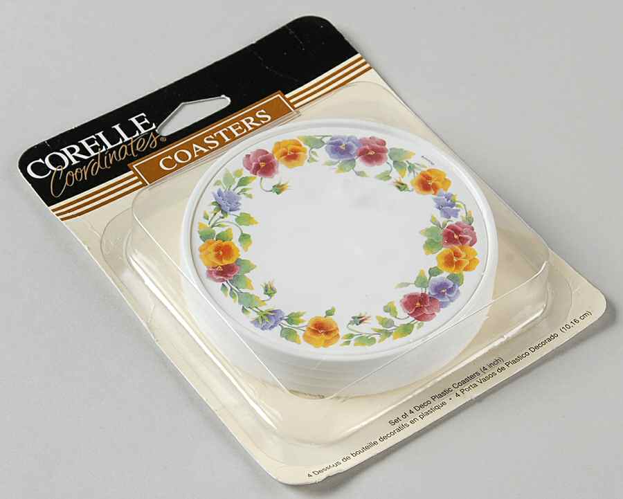 Summer Blush (Corelle) Round Coaster with Plastic Back - Set of 4 by Corning Corelle-1
