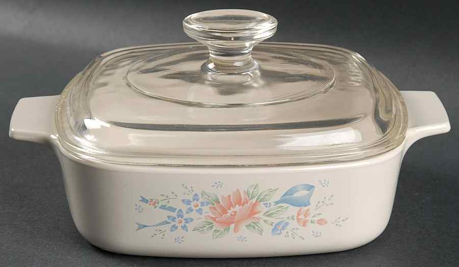 Symphony (Corelle) 1 Qt Square Casserole w/Glass or Plastic Lid by Corning Corelle-1