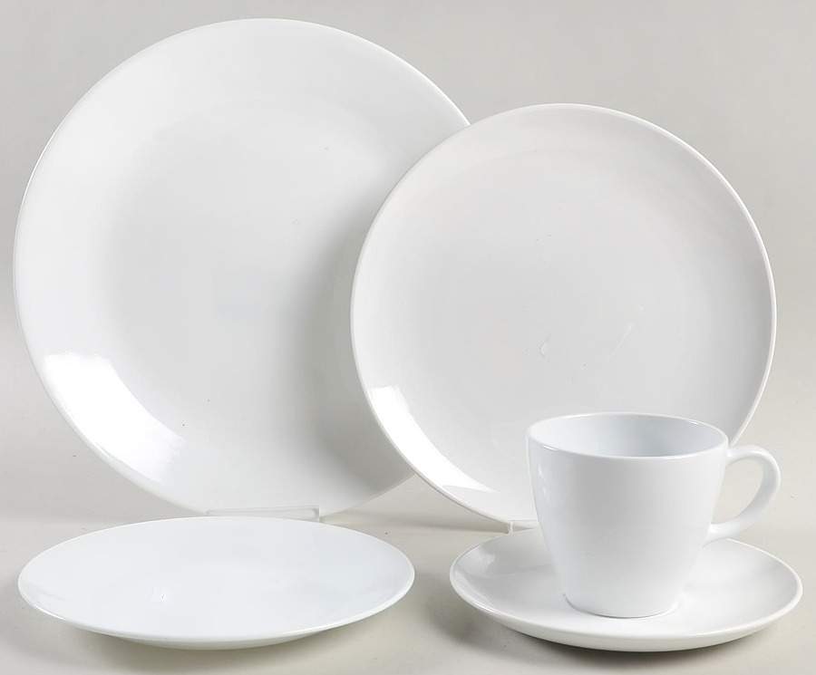 White Coupe 5 Piece Place Setting by Corning Corelle-1