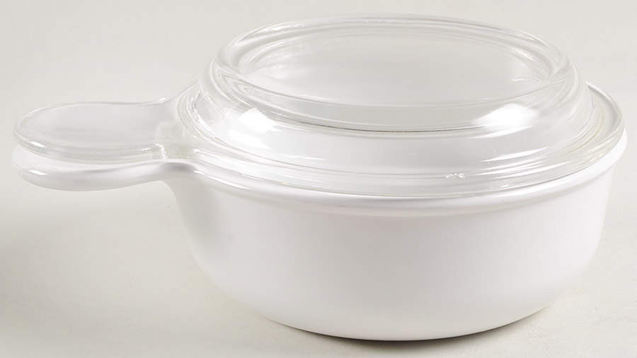 White Coupe Grab-It & Glass Lid by Corning Corelle-1