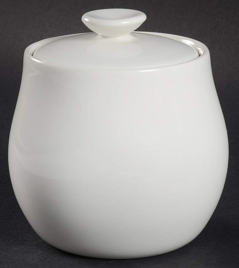 White Coupe Sugar Bowl & Lid by Corning Corelle-1