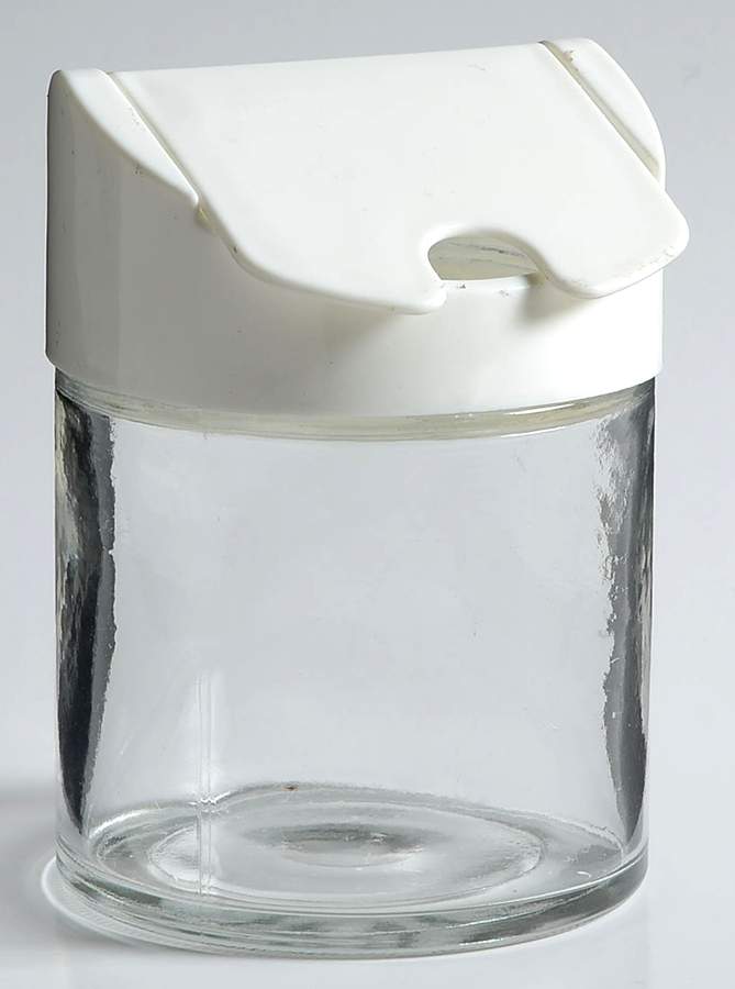 White Coupe Glass Sugar Bowl & Plastic Lid by Corning Corelle-1