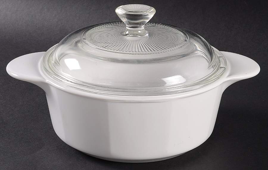 White Coupe 1 Qt Round Covered Casserole by Corning Corelle-1