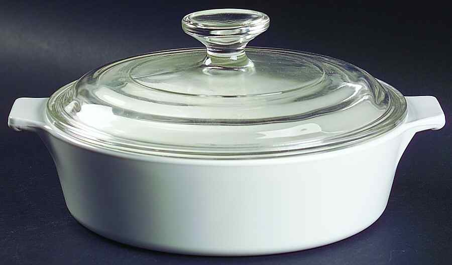White Coupe 1 Qt Round Covered Casserole by Corning Corelle-1