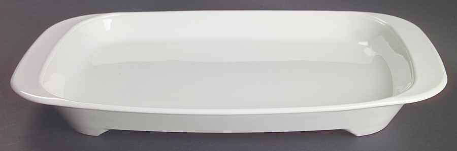White Coupe 12" Footed Rectangular Microwave Browning Grill by Corning Corelle-1