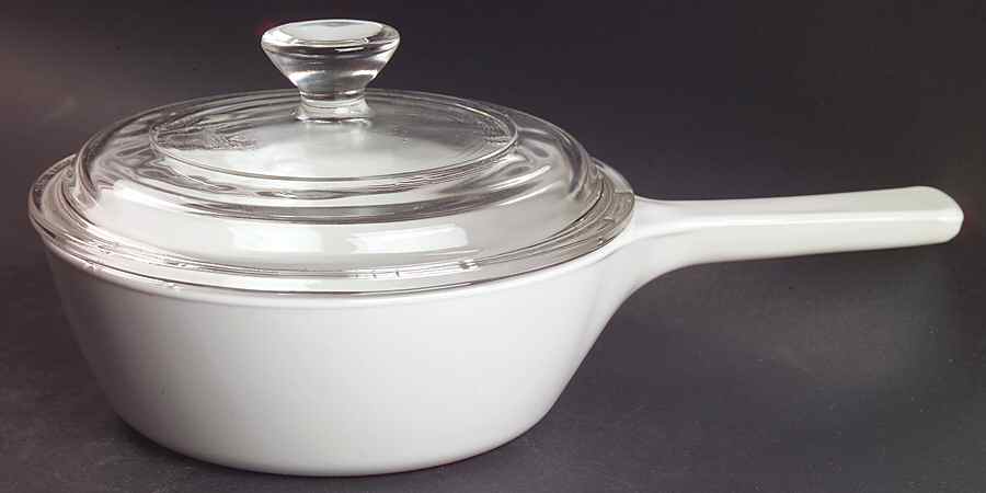 White Coupe 1 Pint Menuette Pan with Lid by Corning Corelle-1