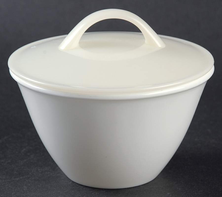 White Coupe Sugar Bowl & Lid by Corning Corelle-1