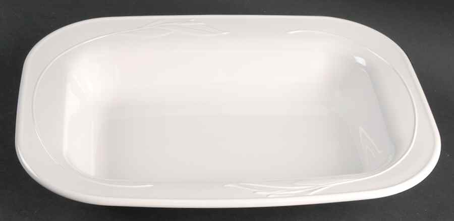 White Flora 13" Rectangular Roaster by Corning Corelle-1