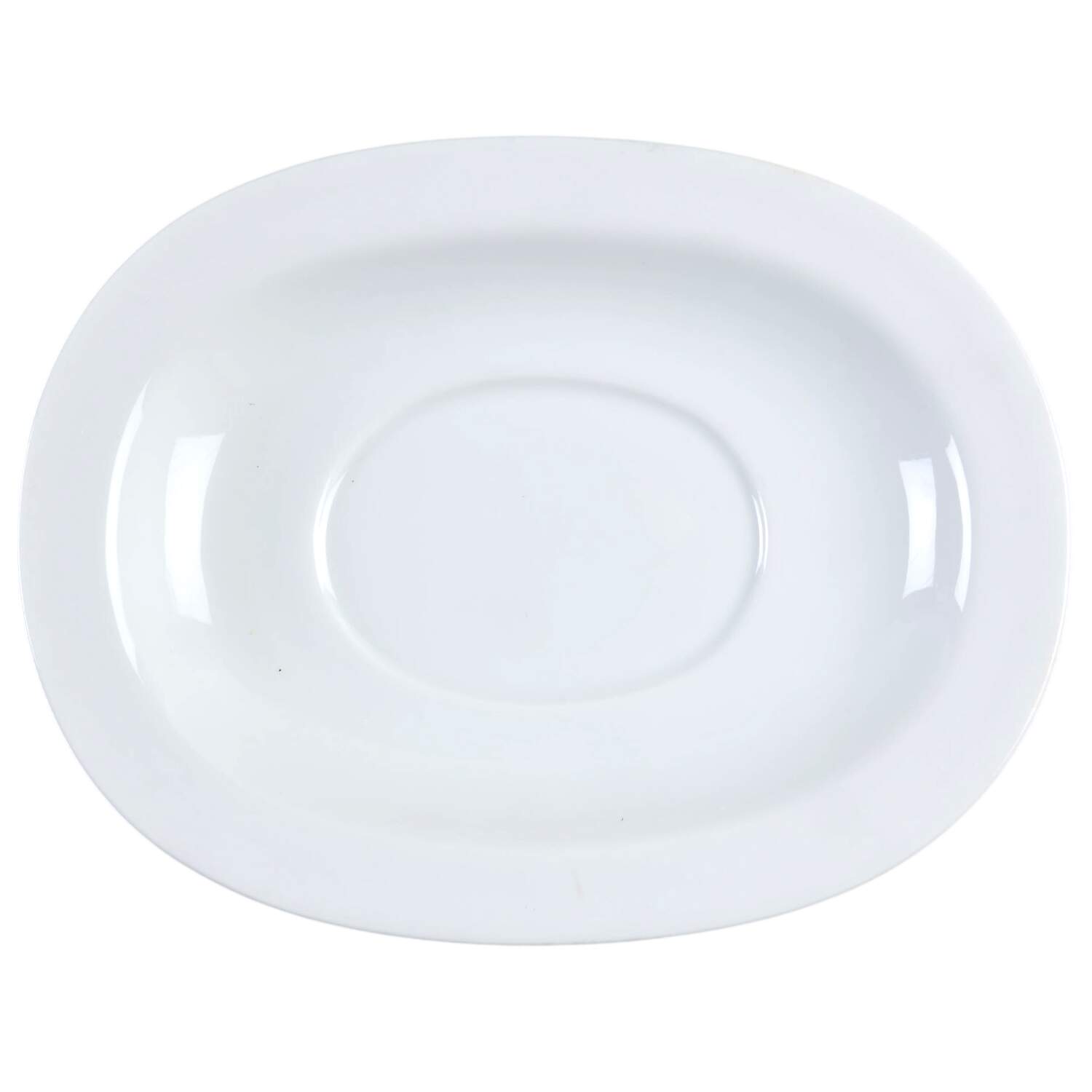 White Narrow Rim (Centura Line) Underplate for Gravy Boat by Corning Corelle-1