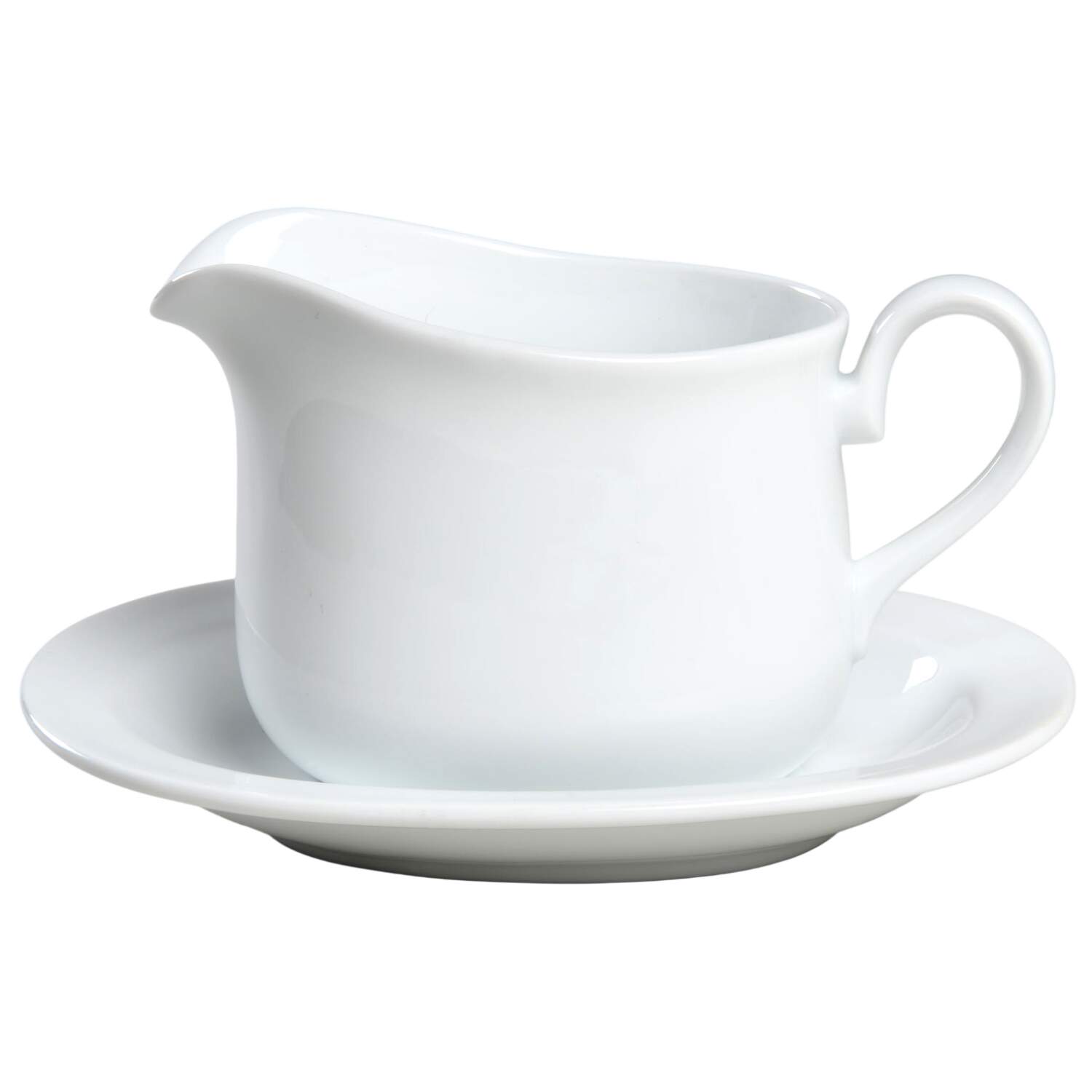 White Narrow Rim (Centura Line) Gravy Boat & Underplate by Corning Corelle-1
