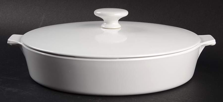 White Narrow Rim (Centura Line) 10" Skillet & Lid by Corning Corelle-1