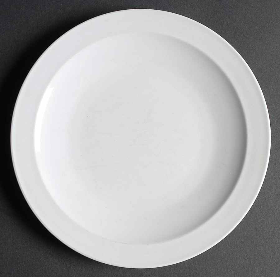 White Narrow Rim (Centura Line) Luncheon Plate by Corning Corelle-1
