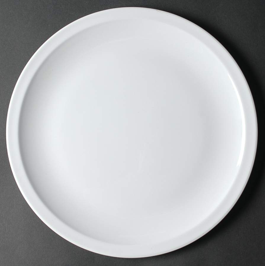 White Narrow Rim (Centura Line) 12" Chop Plate (Round Platter) by Corning Corelle-1