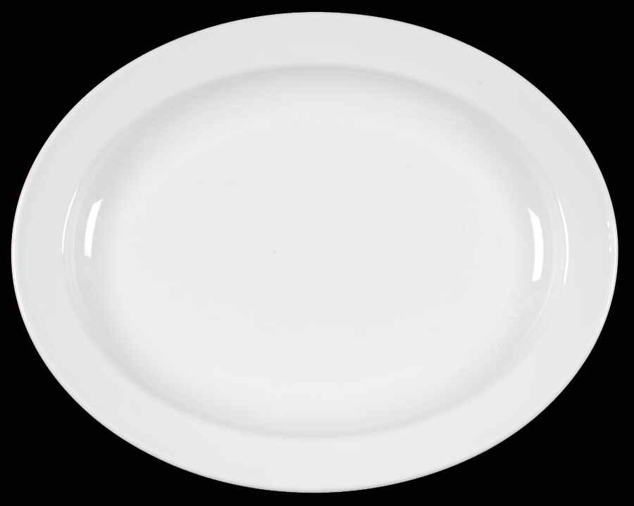 White Narrow Rim (Pyroceram) 11" Oval Serving Platter by Corning Corelle-1