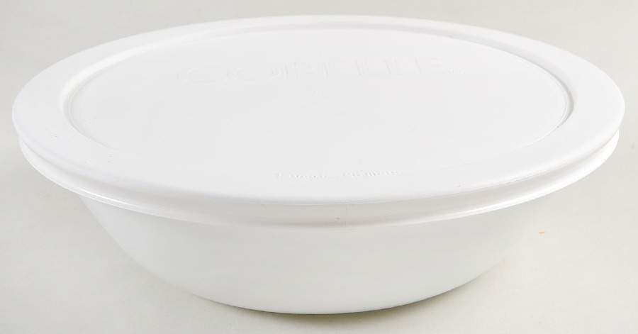 Winter Frost White (Corelle) 8" Round Vegetable with Plastic Lid by Corning Corelle-1