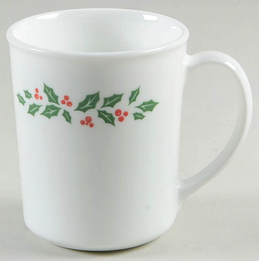Winter Holly (Green Band, Corelle) Mug by Corning Corelle-1