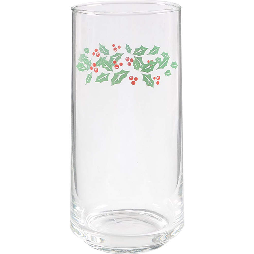 Winter Holly (Green Band, Corelle) 14 Oz Glassware Tumbler by Corning Corelle-1