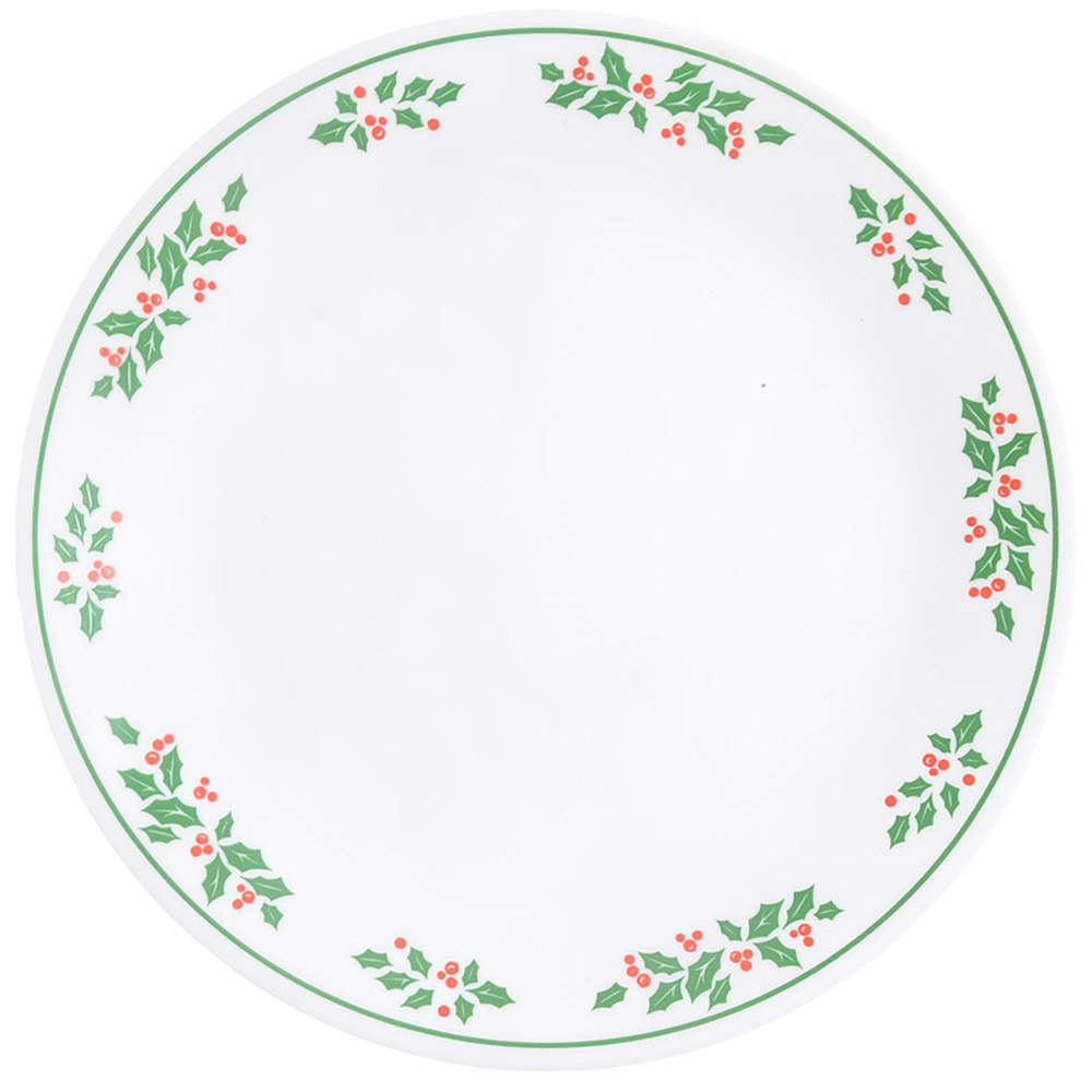 Winter Holly (Green Band, Corelle) Dinner Plate by Corning Corelle-1