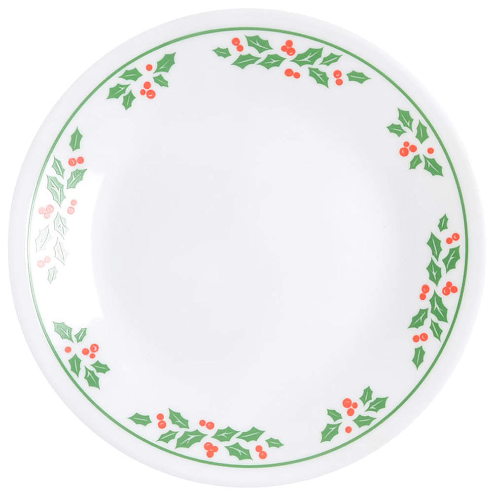 Winter Holly (Green Band, Corelle) Bread & Butter Plate by Corning Corelle-1
