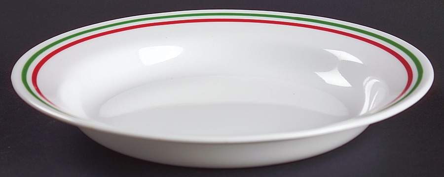 Winter Holly (Green Band, Corelle) Rim Soup Bowl by Corning Corelle-1