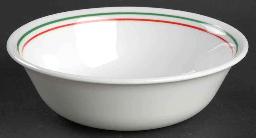 Winter Holly (Green Band, Corelle) Coupe Cereal Bowl by Corning Corelle-1