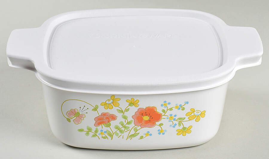 Wildflower (Corelle) 1.5 Quart Square Casserole with Lid by Corning Corelle-1
