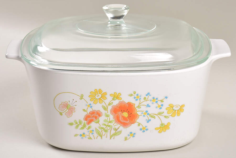 Wildflower (Corelle) 3 Quart Square Casserole with Lid by Corning Corelle-1