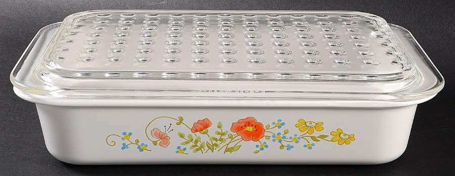 Wildflower (Corelle) 12" Fast Food Dish & Cover by Corning Corelle-1