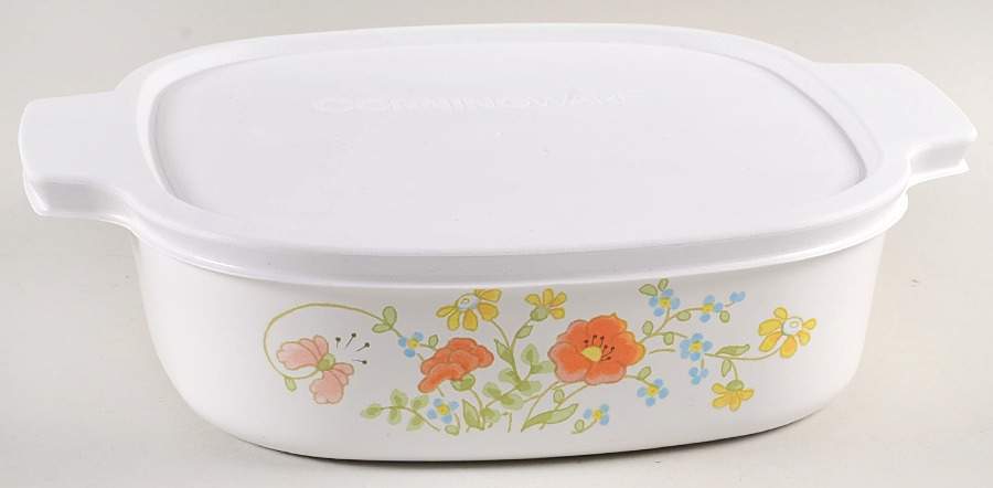 Wildflower (Corelle) 2 Quart Square Casserole with Lid by Corning Corelle-1