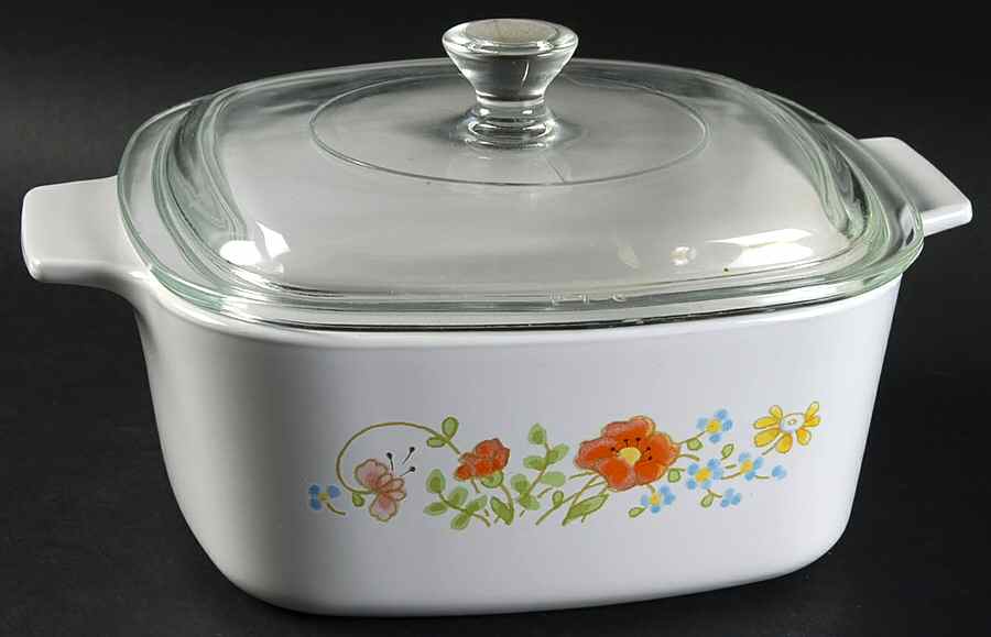 Wildflower (Corelle) 1.5 Quart Square Casserole with Lid by Corning Corelle-1