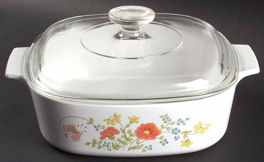 Wildflower (Corelle) 2 Quart Square Casserole with Lid by Corning Corelle-1
