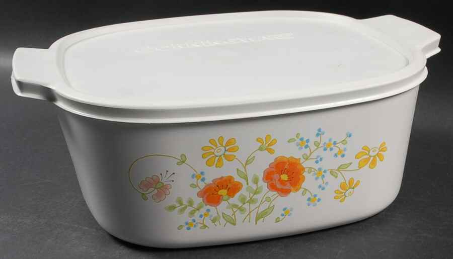 Wildflower (Corelle) 5 Quart Square Casserole with Lid by Corning Corelle-1
