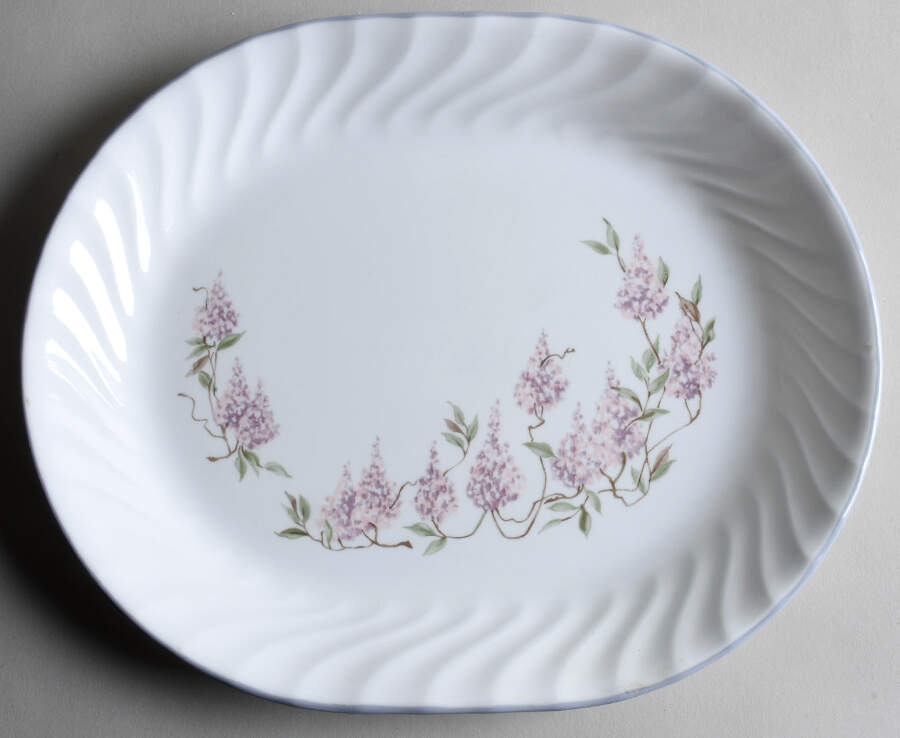 Wisteria (Corelle) 12" Oval Serving Platter by Corning Corelle-1